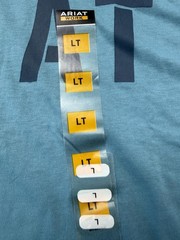 Ariat Shirt Mens LT Blue Rebar Long Sleeve Logo Graphic Tee Workwear Preshrunk
