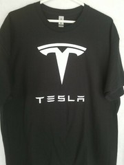 Tesla With Logo Mens Tshirt. All Sizes Same Price! Free Shipping!