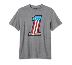 Harley-Davidson Men’s #1 Racing Tee, Gray – 99072-24VM