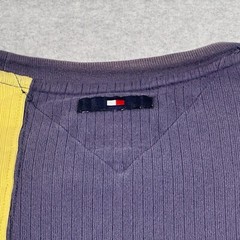 Tommy Jeans Shirt Adult Extra Large Navy Blue Yellow Casual Tri Color Mens