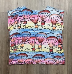 VINTAGE Rainbow Skydivers AOP Sleeveless Multicolor Skydiving T-Shirt Size Large