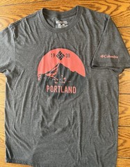 Columbia Sportswear Men’s 1938 Portland Gray Black Red Graphic T- Shirt Size L