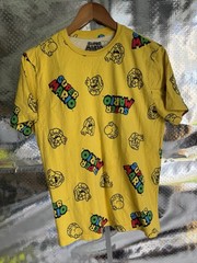 Nintendo Men’s Yellow Super Mario Mario Yoshi Graphic Crew Neck Tee Size L