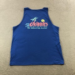 Chubbies Shirt Mens 2XL Blue Tank Top Pocket Weekend Has Arrived 80s Retro Style
