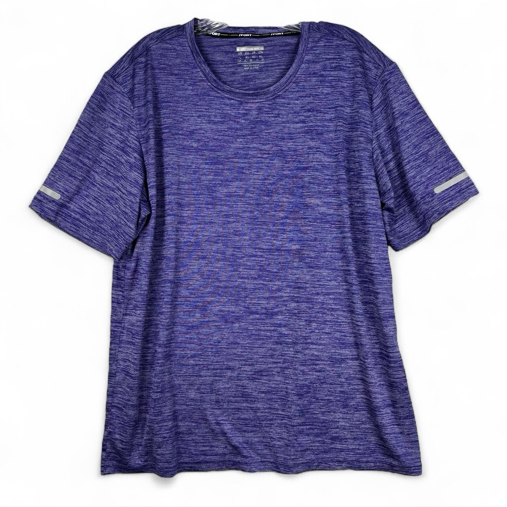 Mens Size L Large Workout Shirt Short Sleeve Quick Dry Shirt Running Reflective