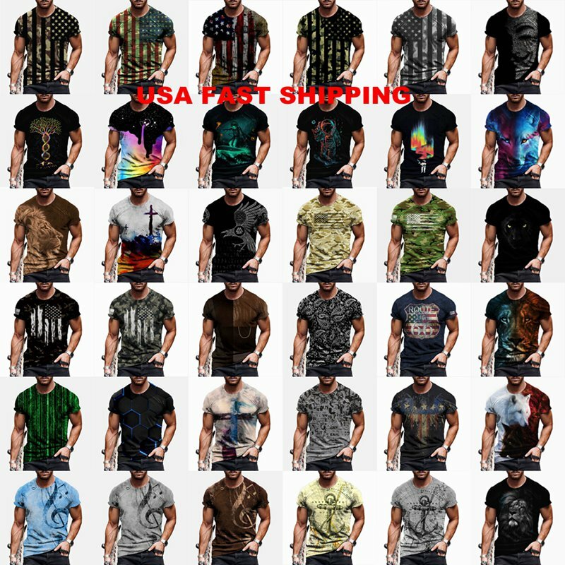 T Shirt Men Camiseta T-Shirt Graphic Fashion Short Sleeve Novelty Casual 3XL Tee