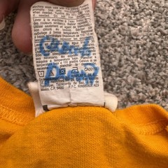 Champion Shirt Mens Small Yellow Embroidered Logo Classic Casual Tee 100% Cotton