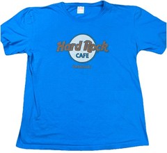 Hard Rock Cafe Shanghai Graphic T Shirt Blue Vintage RARE Color