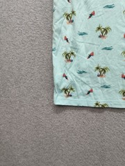 Aeropostale Men T Shirt S Light Blue Tropical Palm Tree Print Short Sleeve Tee