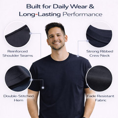 BILLIONHATS 6 Pack Men’s Bulk Big Tall Short Sleeve Cotton T-Shirt Bulk (2XL)
