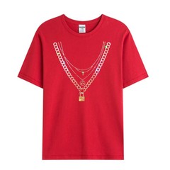 New Fashion Chain Rhinestones Summer Short Sleeve Luxury Men Trend Black T-Shirt