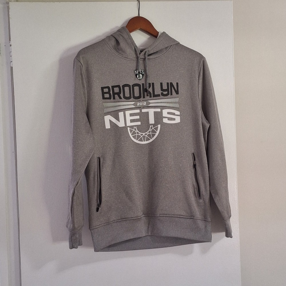 Brooklyn Nets NBA Men Light Gray Fan Apparel Hoodie Size M SOLD AS IS