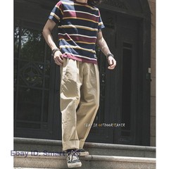 NON STOCK Ivy League Striped Crew Neck T Shirts Preppy Style Men’s Casual Tee