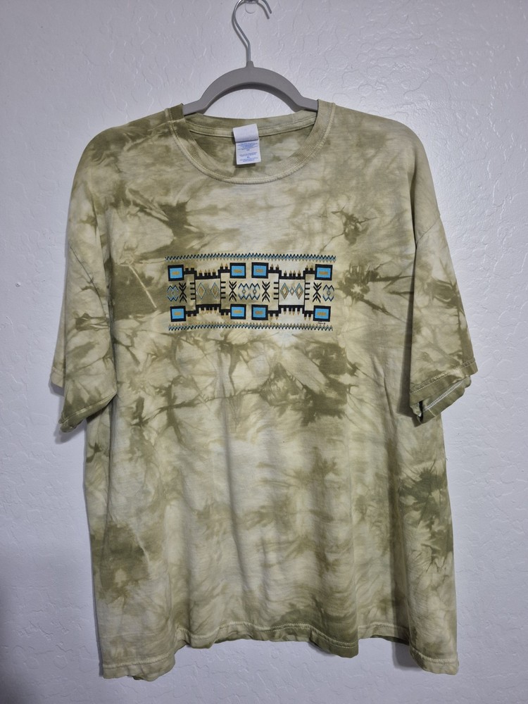 Vintage Southwestern “Geometric Pattern” Tie Dye Shirt – XL Native American Art
