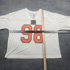 Le Lis White Mesh V-Neck Jersey Graphic 98 Top IT3716 Mens Large NEW