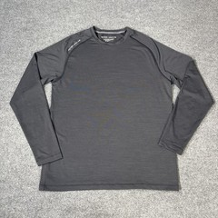 Peter Millar Aurora Shirt Mens Small Grey Performance Long Sleeve Golf UPF 50