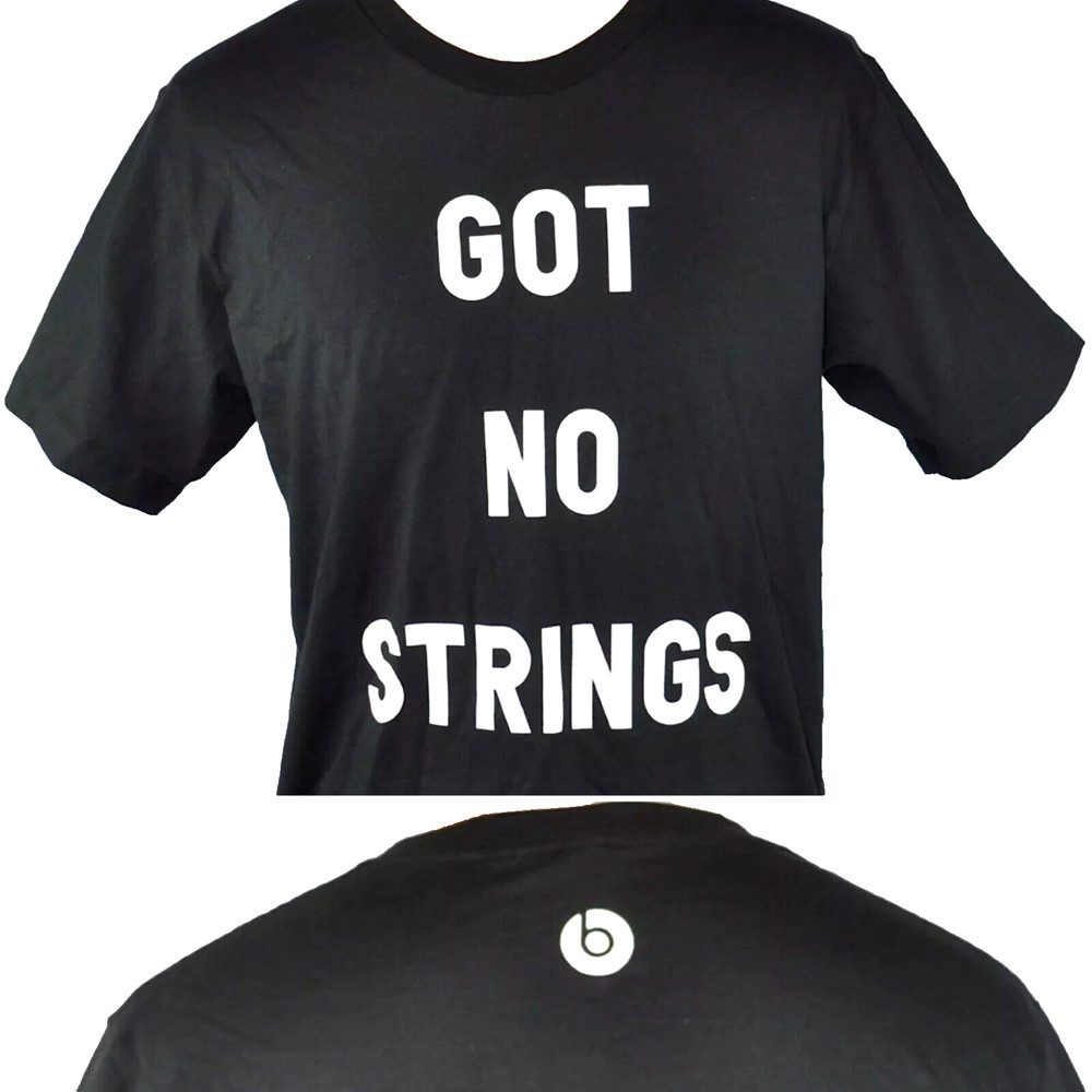 Beats Headphones Got No Strings Mens T-Shirt size Large Wireless Promo Puppetico