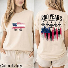 America 250 Shirt, 1776 2026 Fighter Jet Tee, Front and Back T-Shirt S-5XL