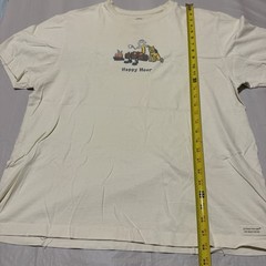 Life Is Good Happy Hour Camping Dog T Shirt Mens XL Cream