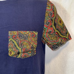 Gently Used Men’s ASOS Navy Blue T Shirt With Paisley Contrast Size Small