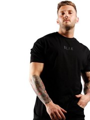 BLAK Cotton T-Shirt: Large Logo, Trendy Oversized Fit, Black