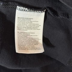 Lands End Super-T Shirt Mens L Black Mock Neck Long Sleeve Cotton