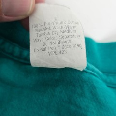 Vtg Levis Shirt Mens Lg Teal Button Your Fly 501 Graphic Tee 90s single stitch