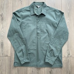 Seasalt Cornwall Fortune Ripstop Organic Cotton Shirt Placket Polo Small Green