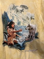 Adult The Mountain “Dreams Of Wild Spirit” Native American T-shirt Size XXL New
