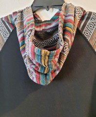 Beautiful Giant Men’s Short Sleeve Hoodie Black with Aztec Design Size Medium