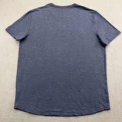 Marine Layer Saddle Hem Jersey T-Shirt Mens M Navy Blue Striped Summer Comfort