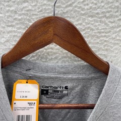 Carhartt Shirt Mens Medium Gray K231 Long Sleeve Logo Workwear Outdoor Classic