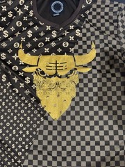 Maxi Milian Brown Chicago Bull Shirt For Men Size Large