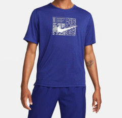 Nike Men’s Dri-FIT Miler DYE Blue Short Sleeve Graphic Running Tee DQ6508-455 M