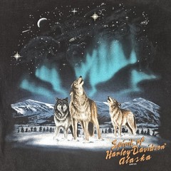 Vintage 1997 Harley Davidson TShirt Spirit Of Alaska Fairbanks Wolves Size XL