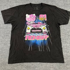 Sanrio T-Shirt Mens Size XL Black Hello Kitty Tokyo Speed Racing Graphic Tee