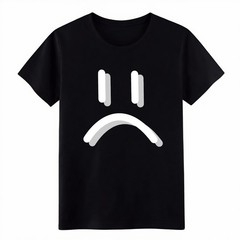 Unisex Edgy Sad Face Emoji Print Tee|Daily Errands & Street Style Casual T-Shirt