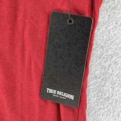 NWT True Religion Mens Shirt Medium M Red Stamp Foil Red Short Sleeve Camisa