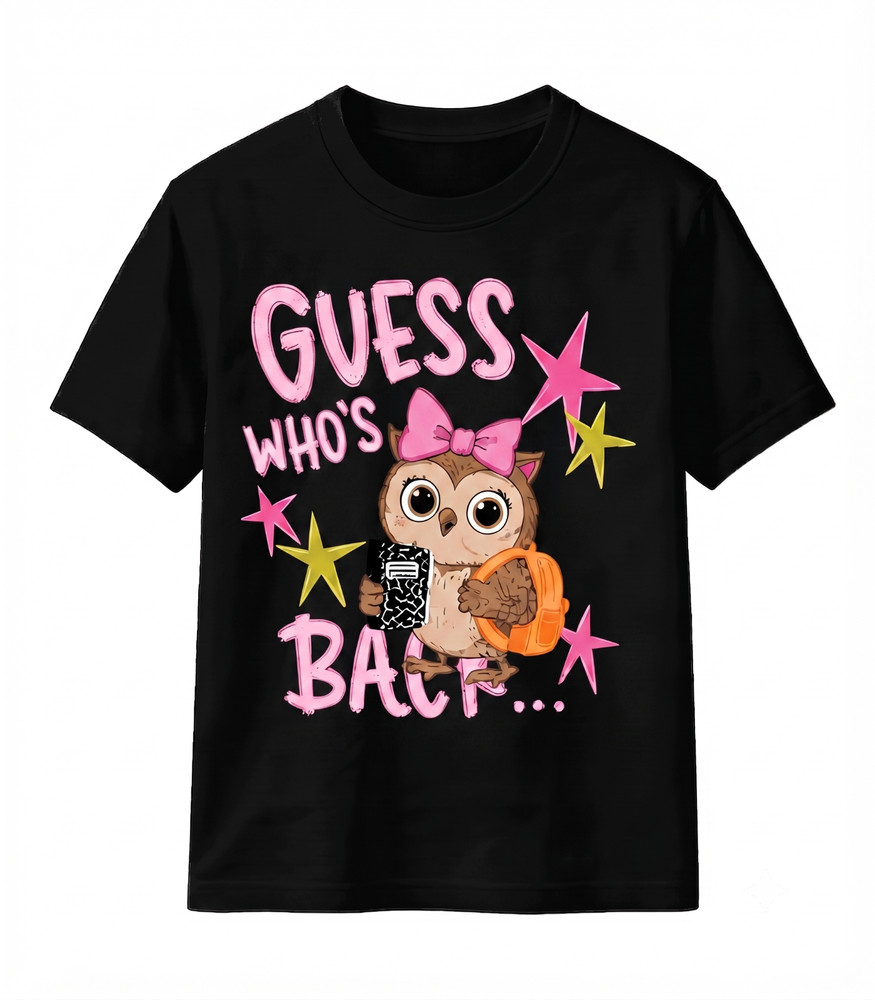 Back To School Owl T Shirt Guess Who’s Back Teacher Student Graphic Unisex Tee