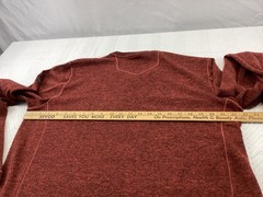 Eddie Bauer Henley Shirt Mens TL Maroon Travex 1/4 Snap