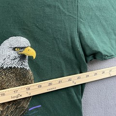 Vintage Eagle Shirt Mens XL Green 90s Nature Rap Tee Bald Eagle JERZEES Grunge