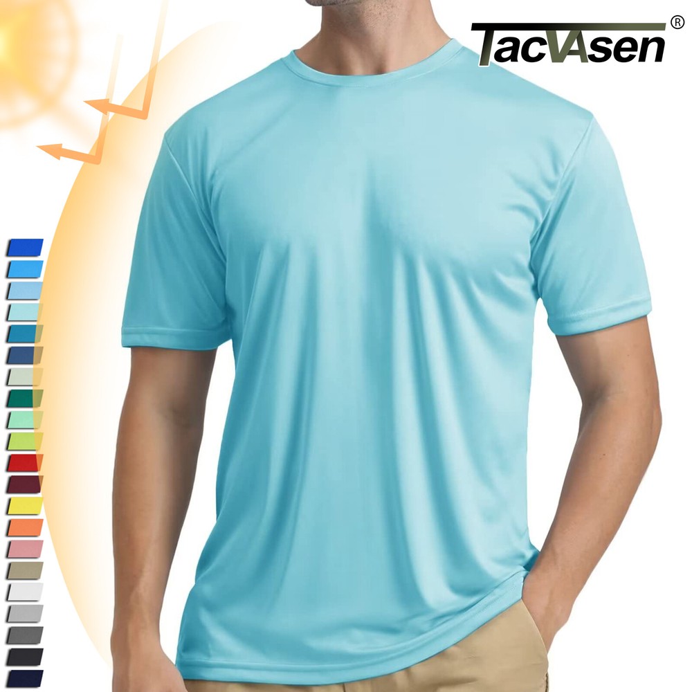 UPF50+ Men’s UV Shirts Skin Protection Summer Short Sleeve Water Sport Casual T