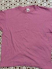 Vtg Retro Fruit Of The Loom Blank Pink T-Shirt Single Stitch USA XL Cotton As Is