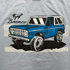 Ford Bronco Shirt Mens XL Baby Blue Tee Luv Short Sleeve Crew Neck Trucks