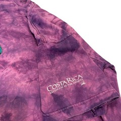 Color Natural Costa Rica Iguana Tie Dye T-Shirt Mens XL Purple Green Graphic