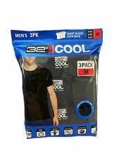 32 Degrees Cool Men’s 3 Pack Short Sleeve Crew Neck Shirt -Medium & Large – P-7