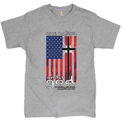 One Nation Under God T-shirt USA American Flag Patriotic Christian Men’s Tee