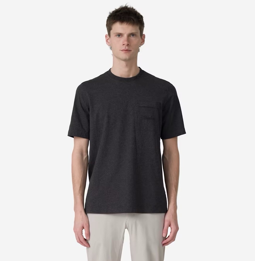 Rapha Logo Pocket T-Shirt Men’s Size M Charcoal Marl Black Grey Short Sleeve Top