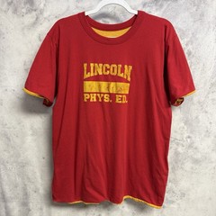 Vintage 90s Double Face Phys Ed T Shirt Mens XL Red/Yellow USA