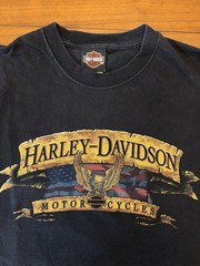 Harley Davidson T-Shirt Eagle Men L/XL Black Chattahoochee Georgia 2007 USA Made